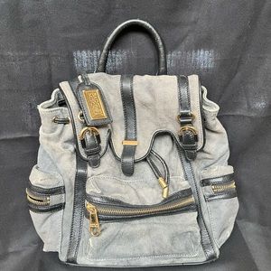 Badgley Mischka Backpack Canvas Leather